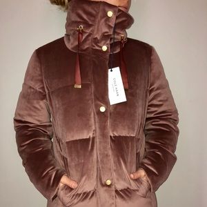 Cole Haan faux velvet coat